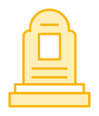 mezar taşı düz simgesi, vektör illüstrasyonu