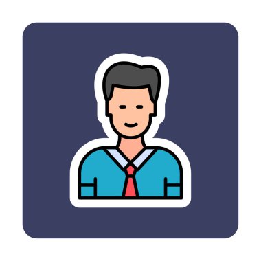 Yönetici satırı simgesi. Kravatlı adam. resimleme  