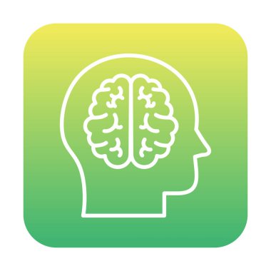 Basit beyin simgesi vektör illüstrasyonu  