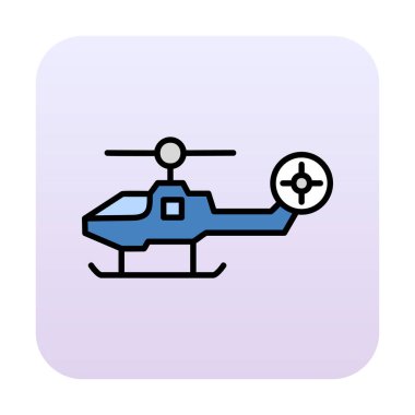 Askeri savaş helikopteri. Web simgesi basit illüstrasyon 