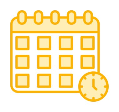 Takvim anımsatma simgesi, bitiş tarihi simgesi, vektör illüstrasyonu