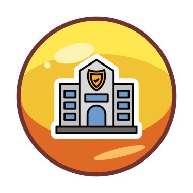 Güvenlik Ofisi web simgesi, vektör illüstrasyonu 