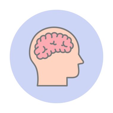 Basit beyin simgesi vektör illüstrasyonu  