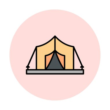 çadır simgesi, vektör çizimi  