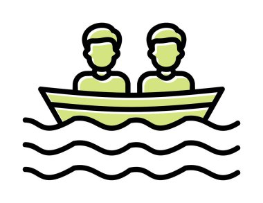 Basit tekne simgesi, vektör illüstrasyonu