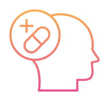 Tıbbi ve sağlık ikonu, vektör illüstrasyon. Ruh Sağlığı Konsepti                                    