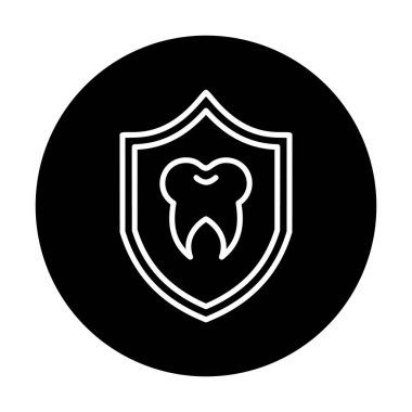 Diş Koruma simgesinin vektör illüstrasyonu 