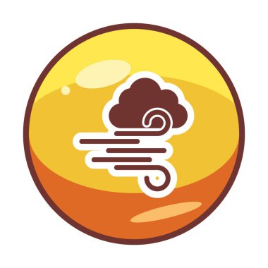 Bulutlu rüzgar simgesi, vektör illüstrasyonu 