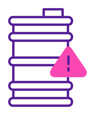 Tehlike işareti ve namlu simgesi, vektör illüstrasyonu 