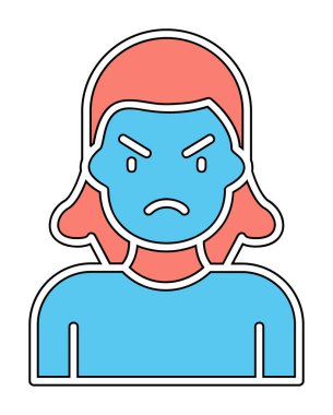 kızgın kişi simgesi, vektör illüstrasyonu basit tasarım