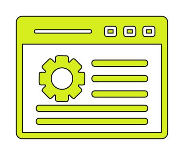 Ağ ayarı. Web simgesi basit illüstrasyon 