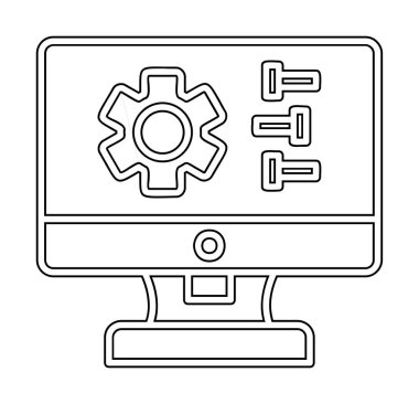 Ayarları web simgesi, vektör çizim              