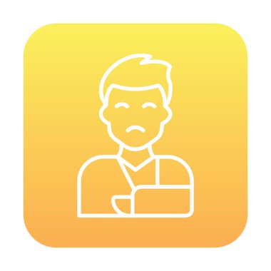 Elinde travma ikonu olan adam vektör illüstrasyonu 