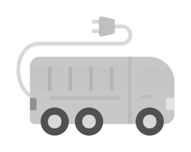 Elektrikli otobüs. Web simgesi basit illüstrasyon