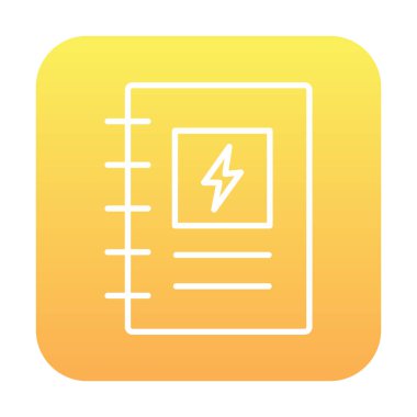 Şimşek simgesi, araştırma konsepti, vektör illüstrasyonlu not defteri