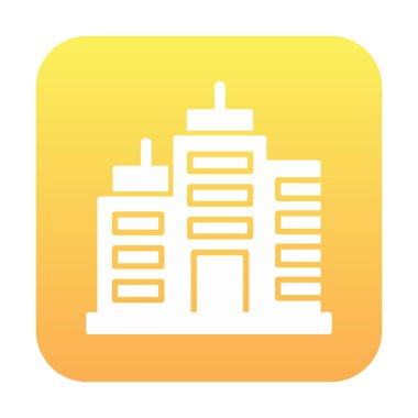 Şehir binası simgesi, vektör illüstrasyonu basit tasarım