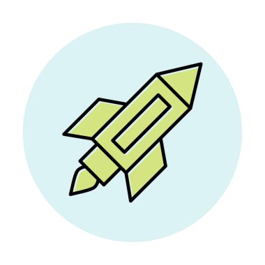 roket simgesi, vektör illüstrasyonu  