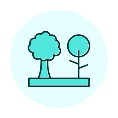 Kişisel ve ticari kullanım için ağaç simgesi vektör illüstrasyonu.