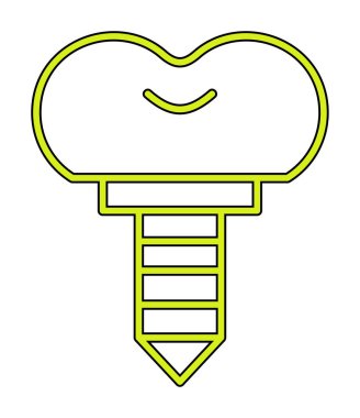 Diş implantı ikon vektör illüstrasyonu