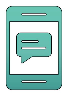 Sohbet ileti simgesi, vektör illüstrasyonu 