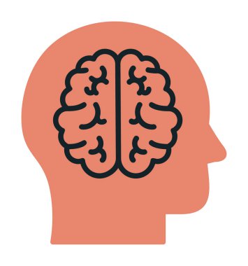 Basit beyin simgesi vektör illüstrasyonu  