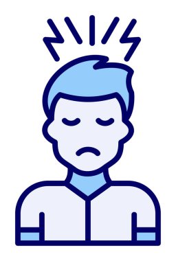 stresli kişi simgesi, vektör illüstrasyonu basit tasarım