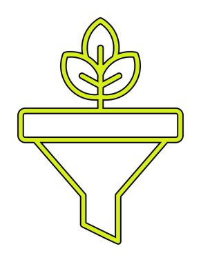 Bitki ve vektör illüstrasyonlu filtre hunisi