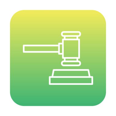 Açık arttırma çekiç ikonu. Taslak açık arttırma çekiç vektör rengi düz izole