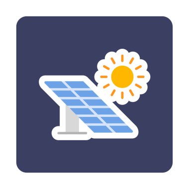 Güneş paneli ikon vektör illüstrasyonu 