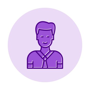 Düz Yönetici satırı simgesi. Kravatlı adam. 