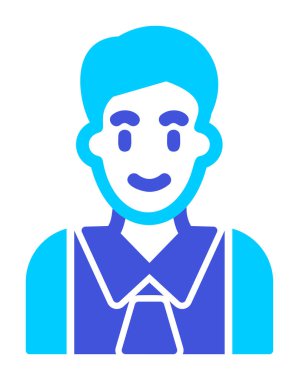 Düz Yönetici satırı simgesi. Kravatlı adam. 