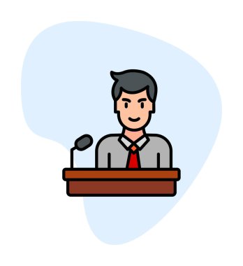 Konferans simgesi, vektör çizimi 