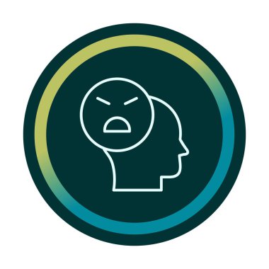 Kızgın avatar simgesi, vektör illüstrasyonu 