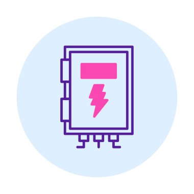 Güç simgesi, vektör illüstrasyonu. Yüksek Voltaj Kutusu              