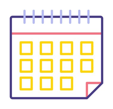 Takvim simgesi, vektör çizimi