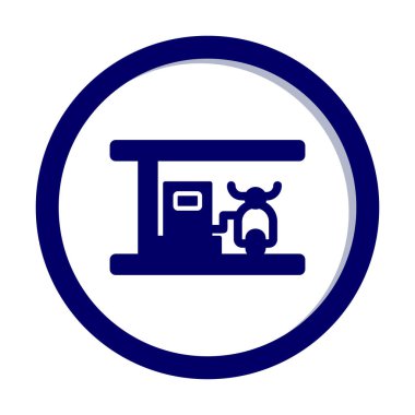 benzin istasyonu web simgesi, vektör illüstrasyonu