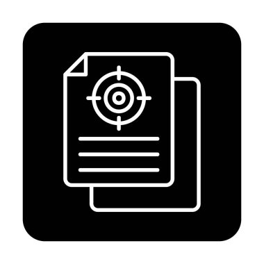 Hedef simgeye sahip bir belgenin vektör illüstrasyonu 
