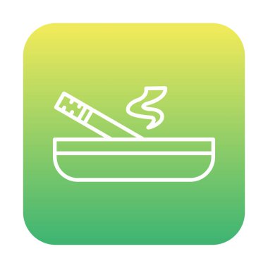 Kül tablası yanan sigara ikonu, vektör illüstrasyonu 