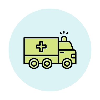 Basit ambülans otomobil vektör web simgesi çizimi  