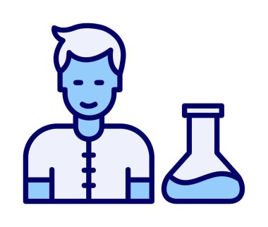 Basit vektör izole illüstrasyondaki bilim adamı simgesi                                    