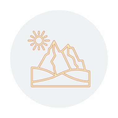 Çöl dağı manzara ikonu vektör illüstrasyon tasarımı