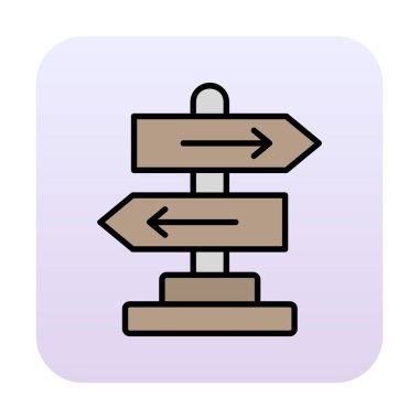 Yön düz simge, vektör illüstrasyonu