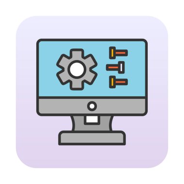 Ayarları web simgesi, vektör çizim              