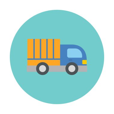 dağıtım kamyonu simgesi, vektör illüstrasyonu