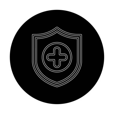 Basit Tıbbi Sigorta simgesi, vektör illüstrasyonu