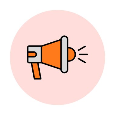 megafon simgesi vektörü web ve mobil tasarımınız için beyaz arkaplanda izole edilmiş, megafon logosu konsepti 