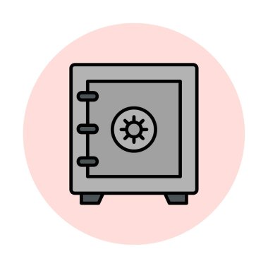 Güvenli kutu simgesi, vektör illüstrasyonu 