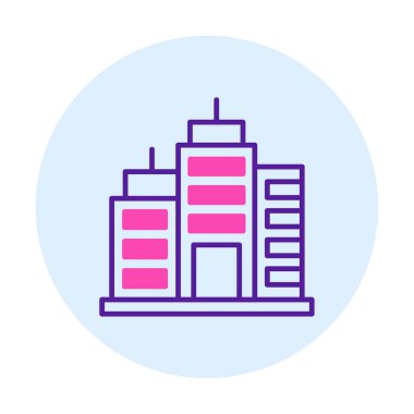 Şehir binası simgesi, vektör illüstrasyonu basit tasarım