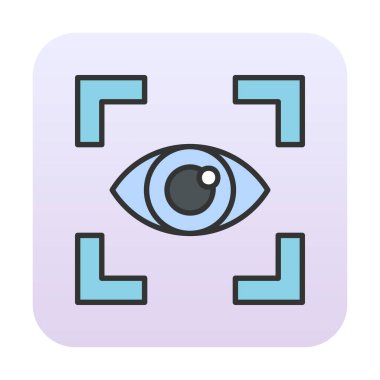 Vizyon düz simgesi, vektör çizim