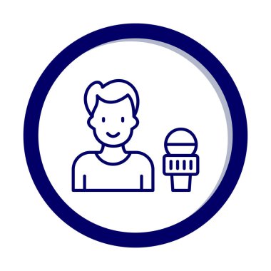 Haber muhabiri. Web simgesi basit illüstrasyon                       